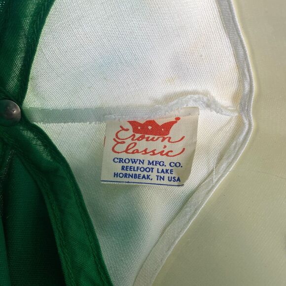 Crown Classic Baseball Cap Mens OS White Green LMJ Club Embroidered Strapback - Picture 7 of 7